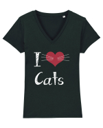 CATS Tricou mânecă scurtă guler V Damă Evoker