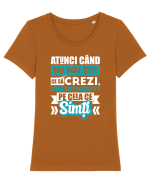 Ceea ce simti Tricou mânecă scurtă guler larg fitted Damă Expresser