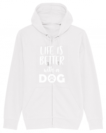 Life is better with a dog. White