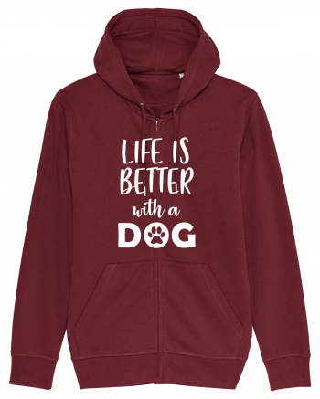 Life is better with a dog. Burgundy