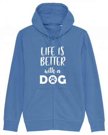 Life is better with a dog. Bright Blue