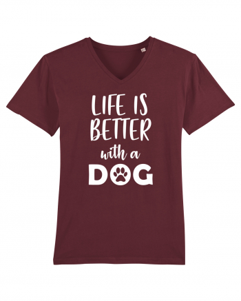 Life is better with a dog. Burgundy