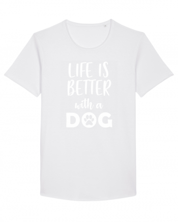 Life is better with a dog. White