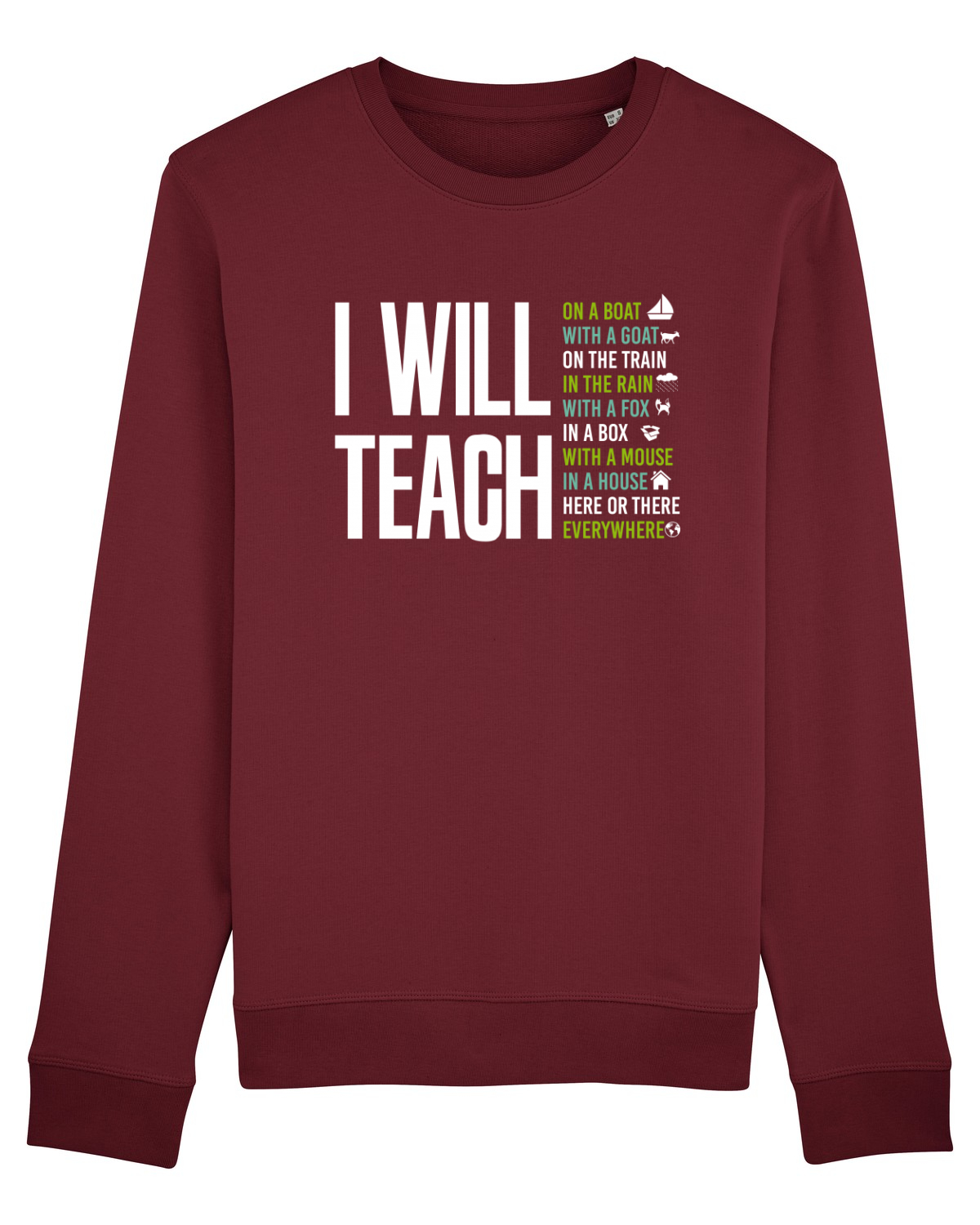 Bluză mânecă lungă Unisex Rise Burgundy