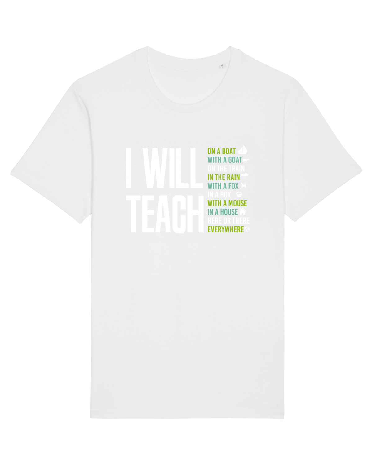 Tricou mânecă scurtă Unisex Rocker White