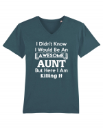 AUNT Tricou mânecă scurtă guler V Bărbat Presenter