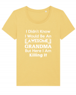 GRANDMA Tricou mânecă scurtă guler larg fitted Damă Expresser