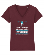 WORKOUT Tricou mânecă scurtă guler V Damă Evoker