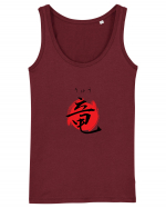 Dragon în Japoneză (ryuu, hiragana și kanji) negru și roșu Maiou Damă Dreamer