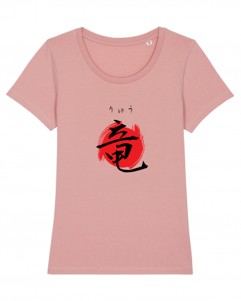 Dragon în Japoneză (ryuu, hiragana și kanji) negru și roșu Canyon Pink