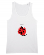 Dragon în Japoneză (ryuu, hiragana și kanji) negru și roșu Maiou Bărbat Runs