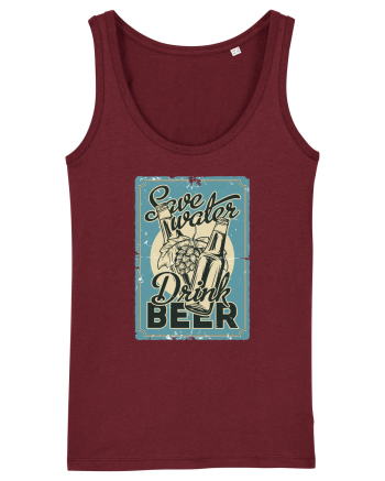 Save Water Drink Beer Burgundy