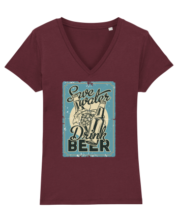 Save Water Drink Beer Burgundy