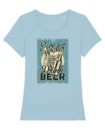 Save Water Drink Beer Tricou mânecă scurtă guler larg fitted Damă Expresser
