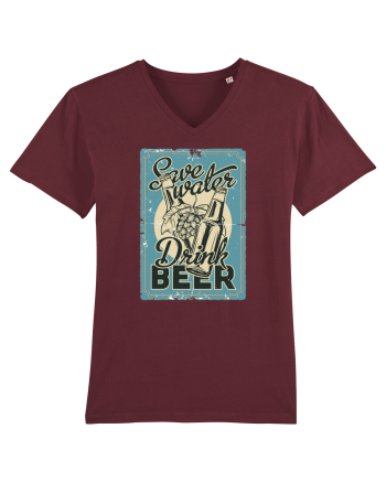 Save Water Drink Beer Burgundy