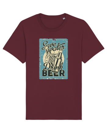 Save Water Drink Beer Burgundy