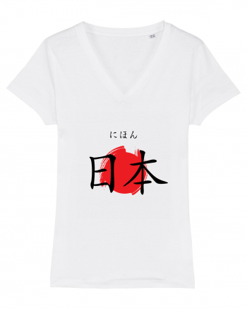 Japonia în Japoneză (nihon, hiragana și kanji) White