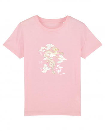 Dragon în Japoneză (ryuu) alb Cotton Pink