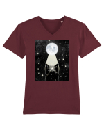 Moon Cat Tricou mânecă scurtă guler V Bărbat Presenter