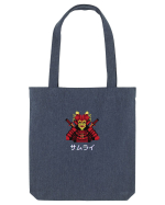 Samurai în Japoneză (pixel art) alb Sacoșă textilă