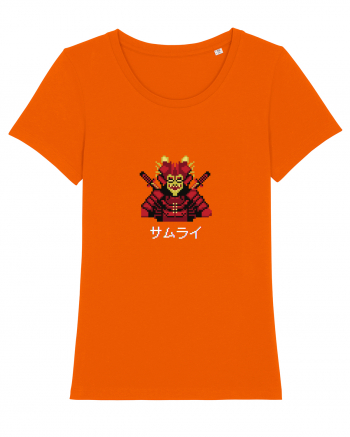 Samurai în Japoneză (pixel art) alb Bright Orange