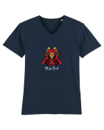 Samurai în Japoneză (pixel art) alb Tricou mânecă scurtă guler V Bărbat Presenter