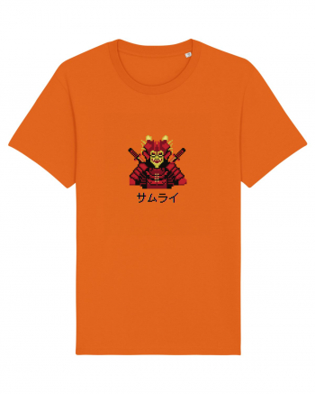 Samurai în Japoneză (pixel art) negru Bright Orange
