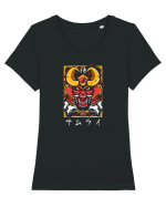 Samurai în Japoneză (ilustrație) Tricou mânecă scurtă guler larg fitted Damă Expresser