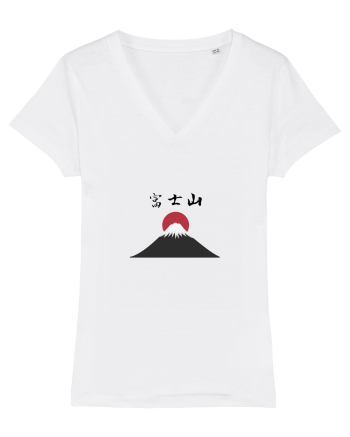 Muntele Fuji (Fujisan) kanji negru White