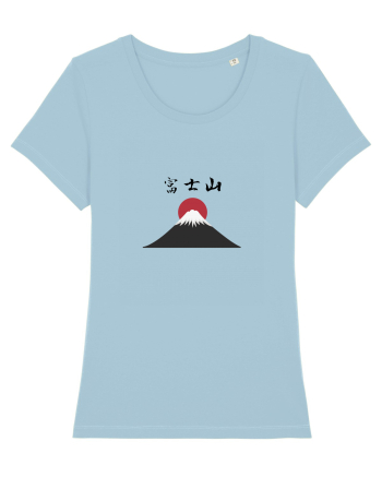 Muntele Fuji (Fujisan) kanji negru Sky Blue