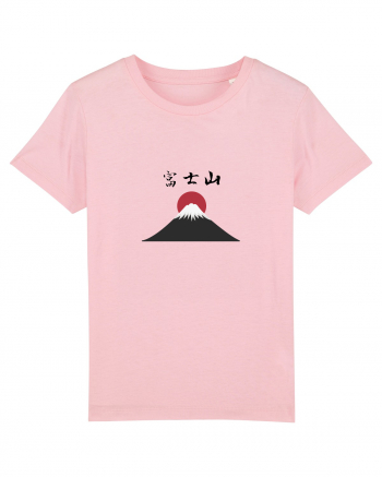 Muntele Fuji (Fujisan) kanji negru Cotton Pink