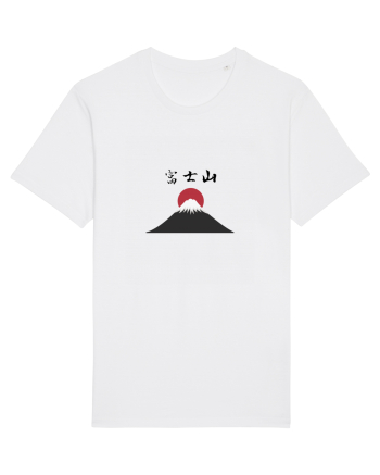 Muntele Fuji (Fujisan) kanji negru White