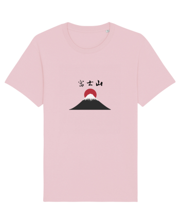 Muntele Fuji (Fujisan) kanji negru Cotton Pink