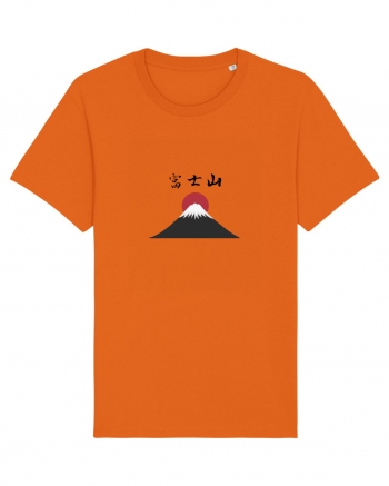 Muntele Fuji (Fujisan) kanji negru Bright Orange