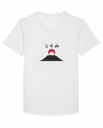 Muntele Fuji (Fujisan) kanji negru Tricou mânecă scurtă guler larg Bărbat Skater