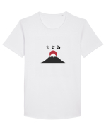 Muntele Fuji (Fujisan) kanji negru Tricou mânecă scurtă guler larg Bărbat Skater