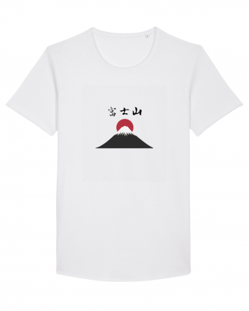 Muntele Fuji (Fujisan) kanji negru White