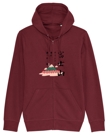 Muntele Fuji (Fujisan) negru  (ver 2) Burgundy