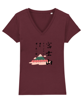 Muntele Fuji (Fujisan) negru  (ver 2) Burgundy