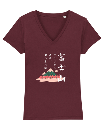Muntele Fuji (Fujisan) negru (ver 2) Burgundy