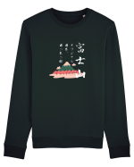 Muntele Fuji (Fujisan) negru (ver 2) Bluză mânecă lungă Unisex Rise