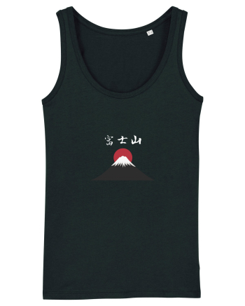 Muntele Fuji (Fujisan) kanji alb Black