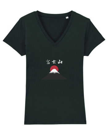Muntele Fuji (Fujisan) kanji alb Black