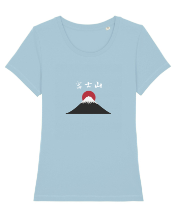 Muntele Fuji (Fujisan) kanji alb Sky Blue