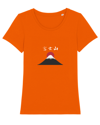 Muntele Fuji (Fujisan) kanji alb Bright Orange
