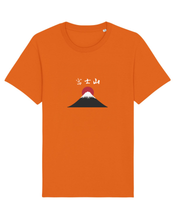 Muntele Fuji (Fujisan) kanji alb Bright Orange