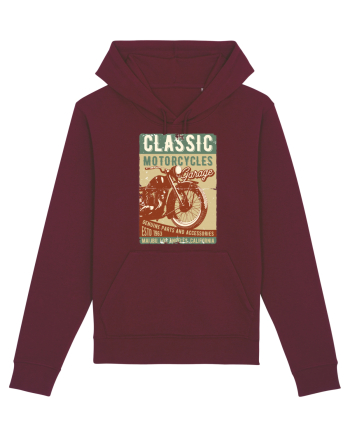 Classic Motorcycles Garage Burgundy