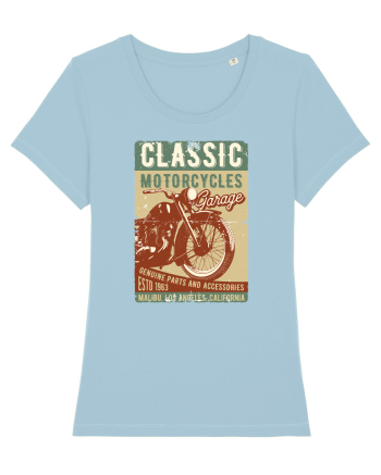 Classic Motorcycles Garage Sky Blue