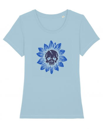 Sunflower skull Sky Blue