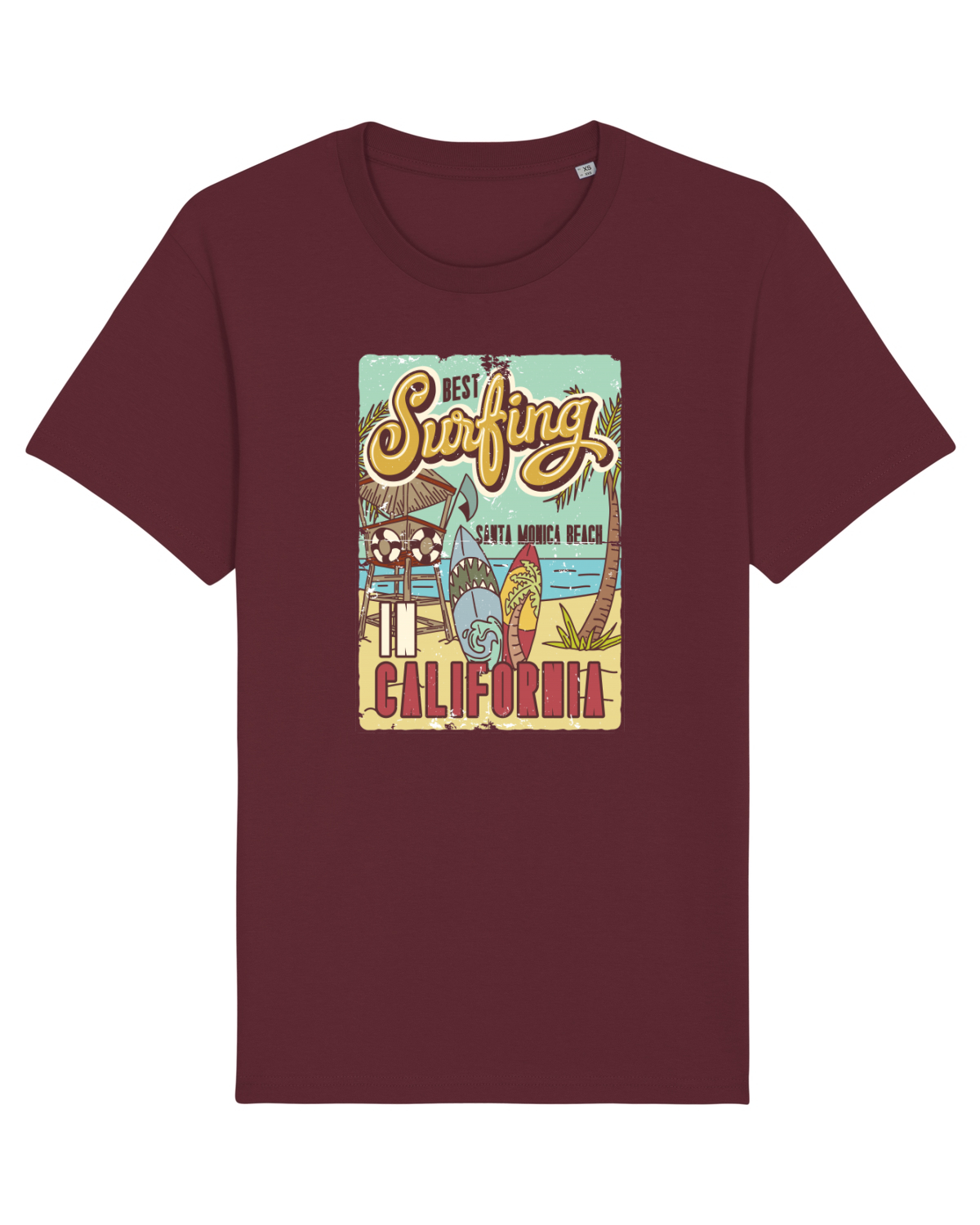 Tricou mânecă scurtă Unisex Rocker Burgundy